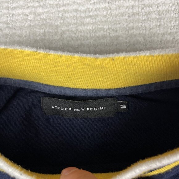 Men's Atelier New Regime ANR Long Sleeve M Yellow/Navy Blue Embroidery - Picture 7 of 15
